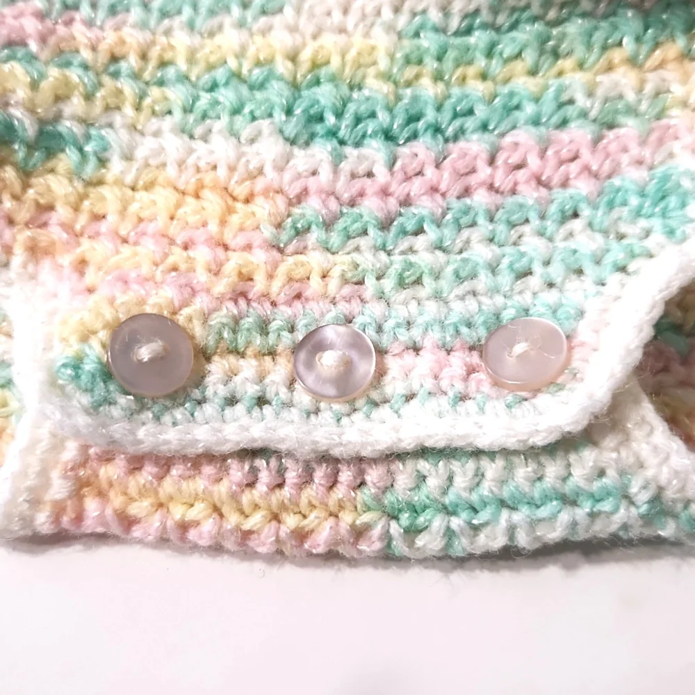 Knitted Spring Variegated Pastel Baby Romper